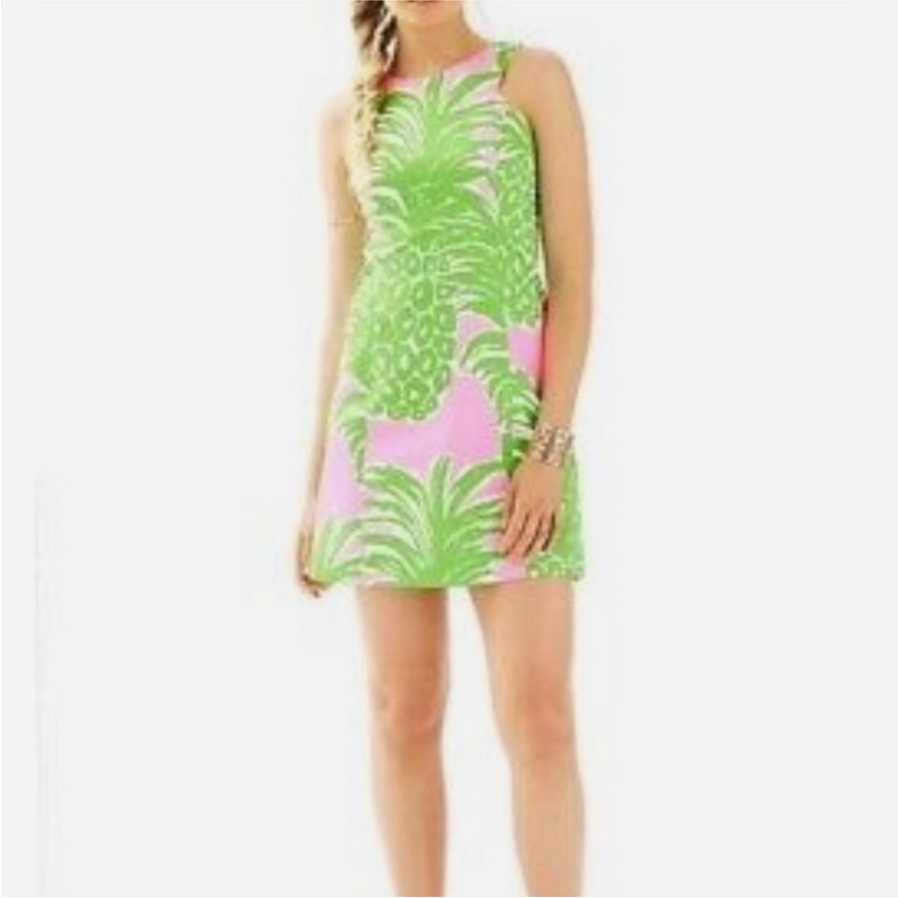 Lilly Pulitzer Largo print - tropical pineapple shift dress - size 12